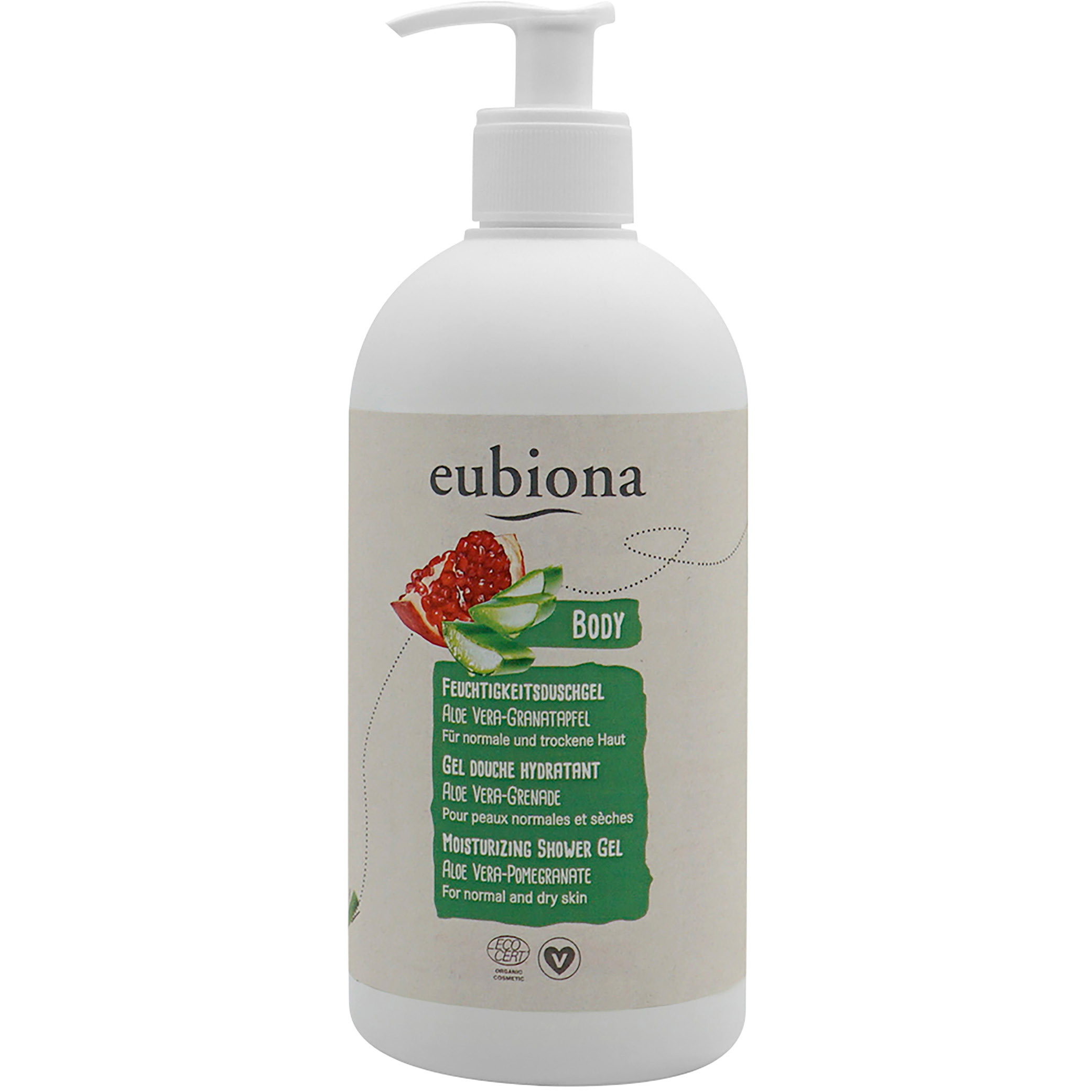 Eubiona Fuktgivande Ekologisk Dusch Gel Aloe Vera & Granatäpple 500 ml