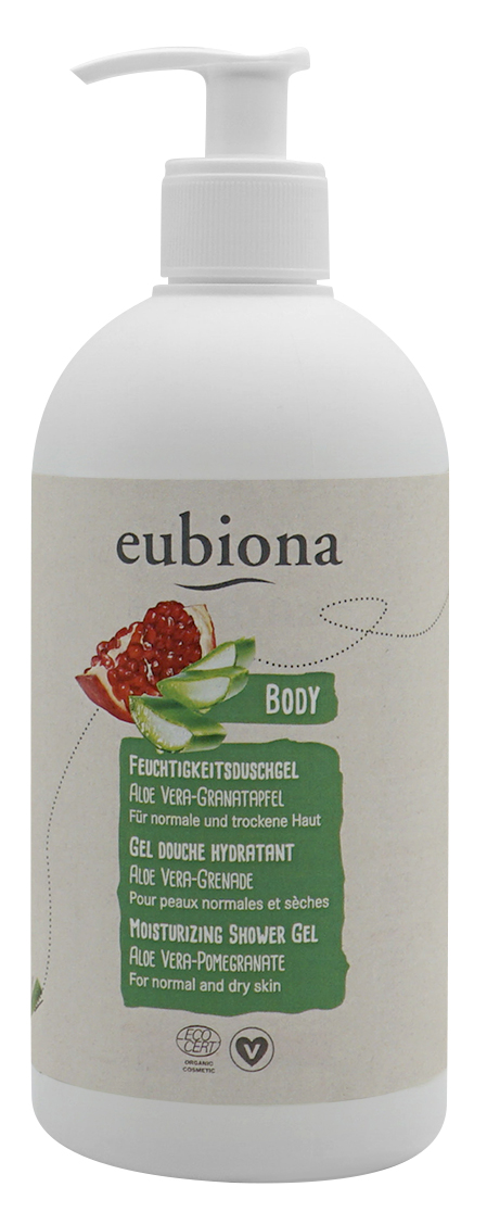 Eubiona Fuktgivande Ekologisk Dusch Gel Aloe Vera & Granatäpple 500 ml