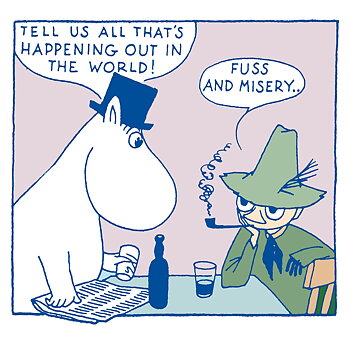 Mumin dubbelvikt kort - Fuss & Misery, fyrkantigt