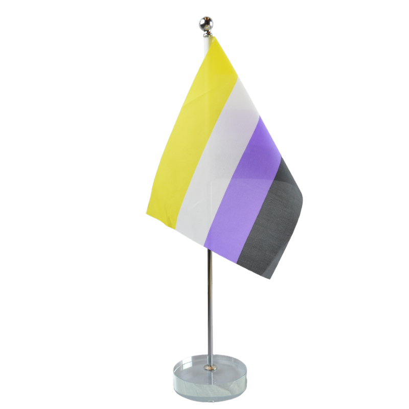 Pride-Tischfahne mit individuellem Aufdruck Kristallfuß - 10