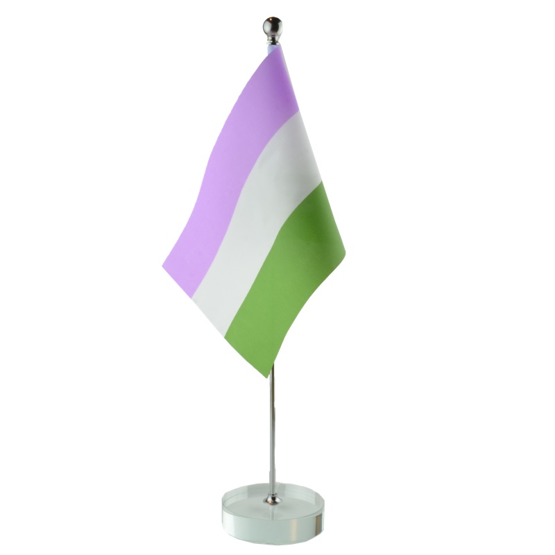 Pride-Tischfahne mit individuellem Aufdruck Kristallfuß - 11