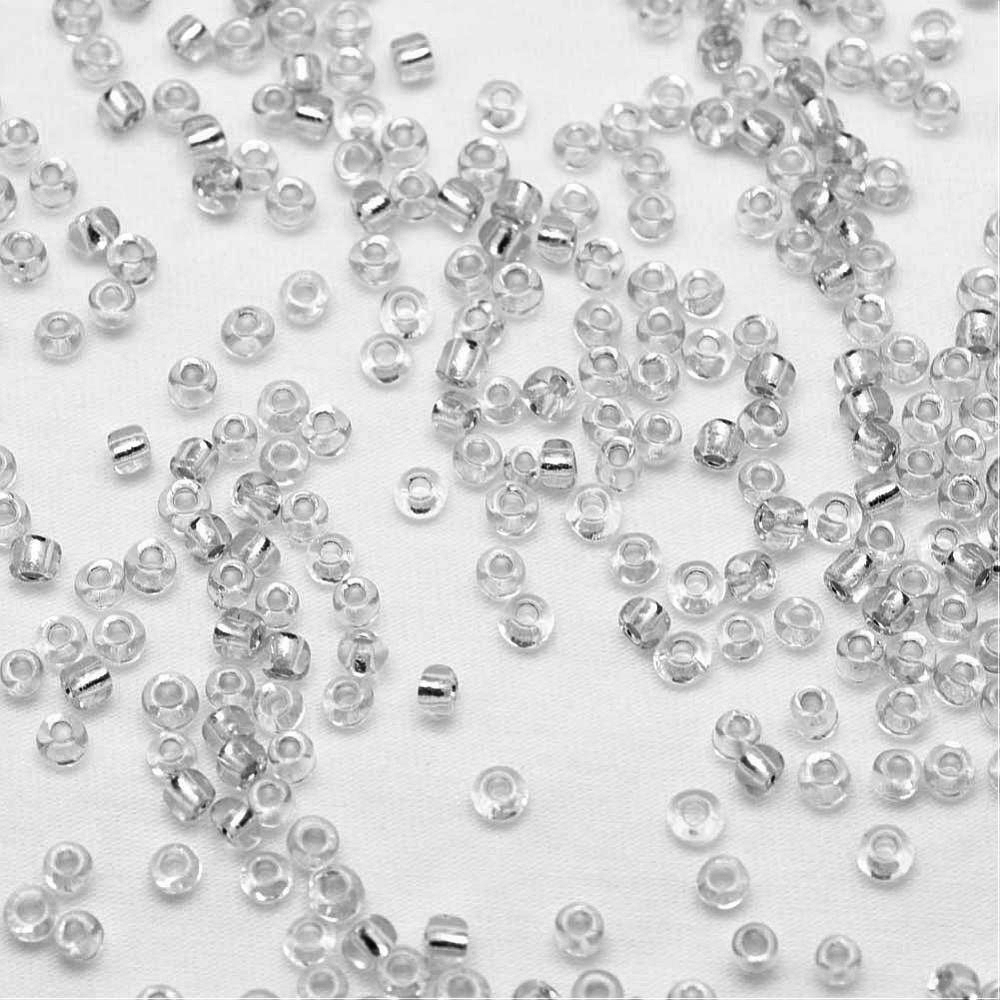 Seedbeads 8/0  silver silverfoil - 2