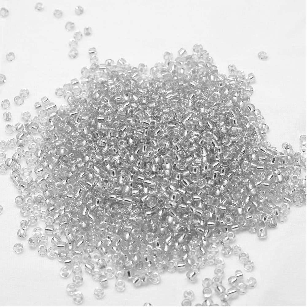 Seedbeads 8/0  silver silverfoil