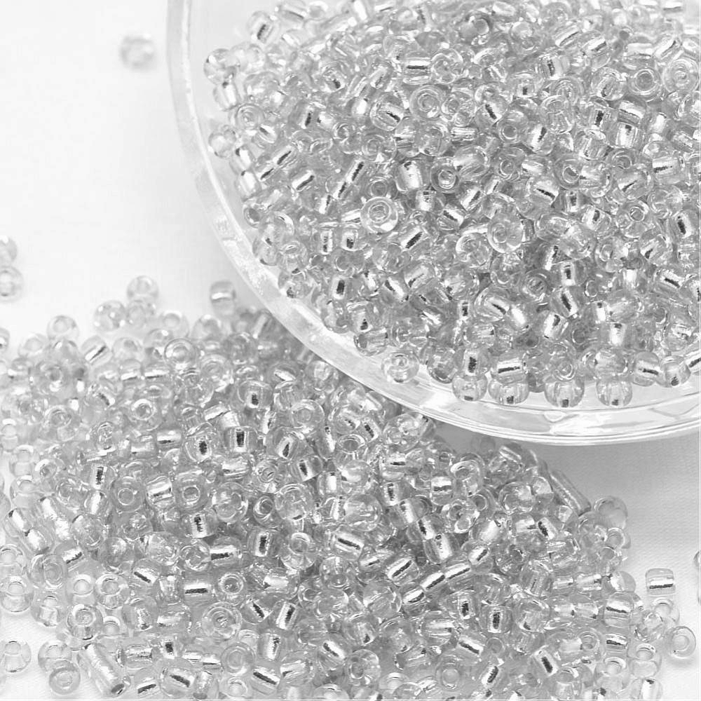 Seedbeads 8/0  silver silverfoil - 3