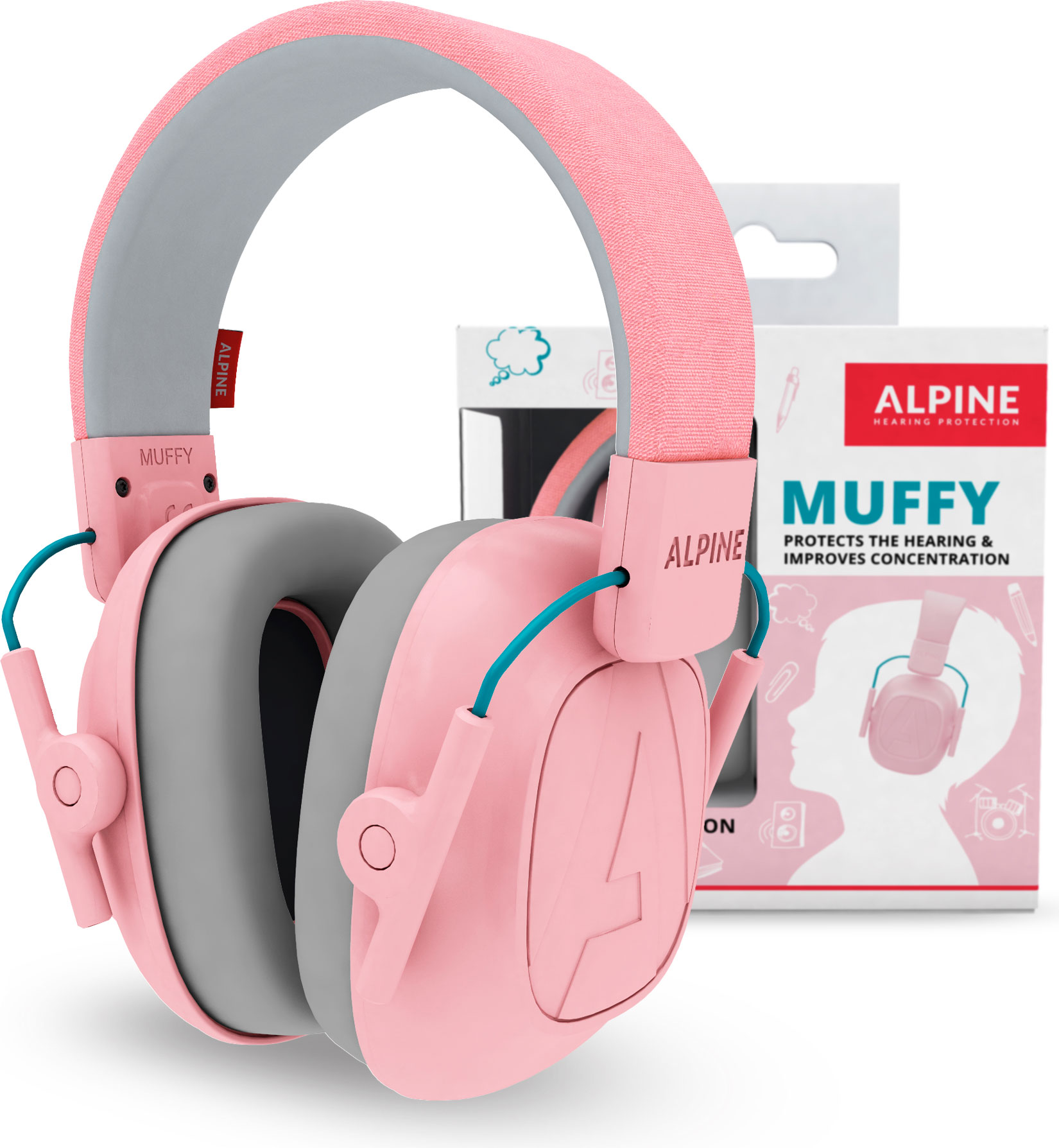 Alpine Muffy Kids Blue - hörselkåpor för barn rosa