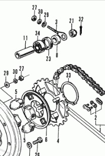 Oil seal rear axle Dax - Honda original - 2