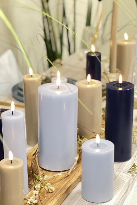 Deluxe Homeart - Outdoor Block Candle - Dust Sand - 7.5x12.5 cm - 2