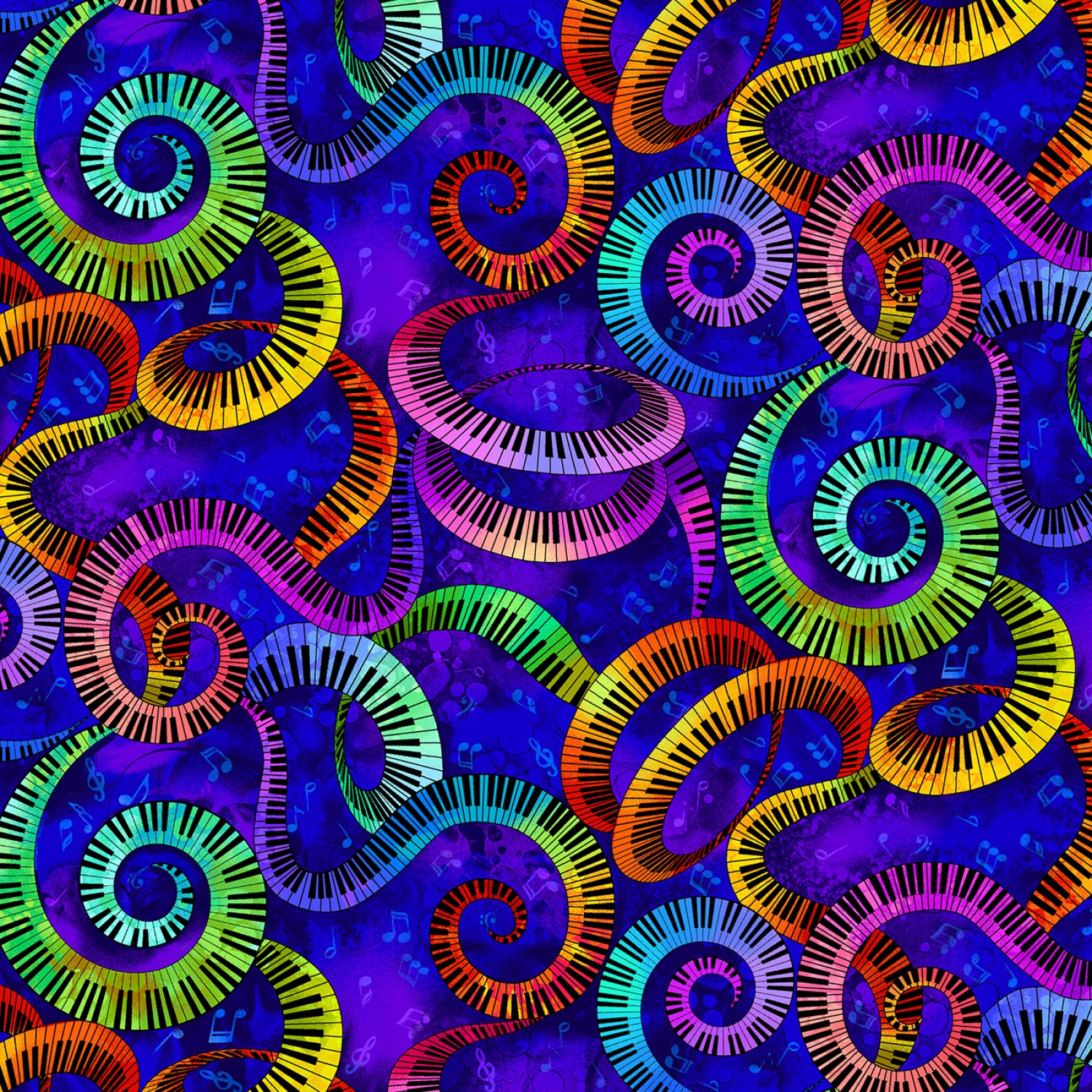Pianotangenter - Blue Spiral Piano Keyboard - Jazz Fusion