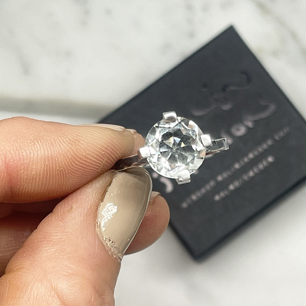 Cocktail ring Green Amethyst - 4