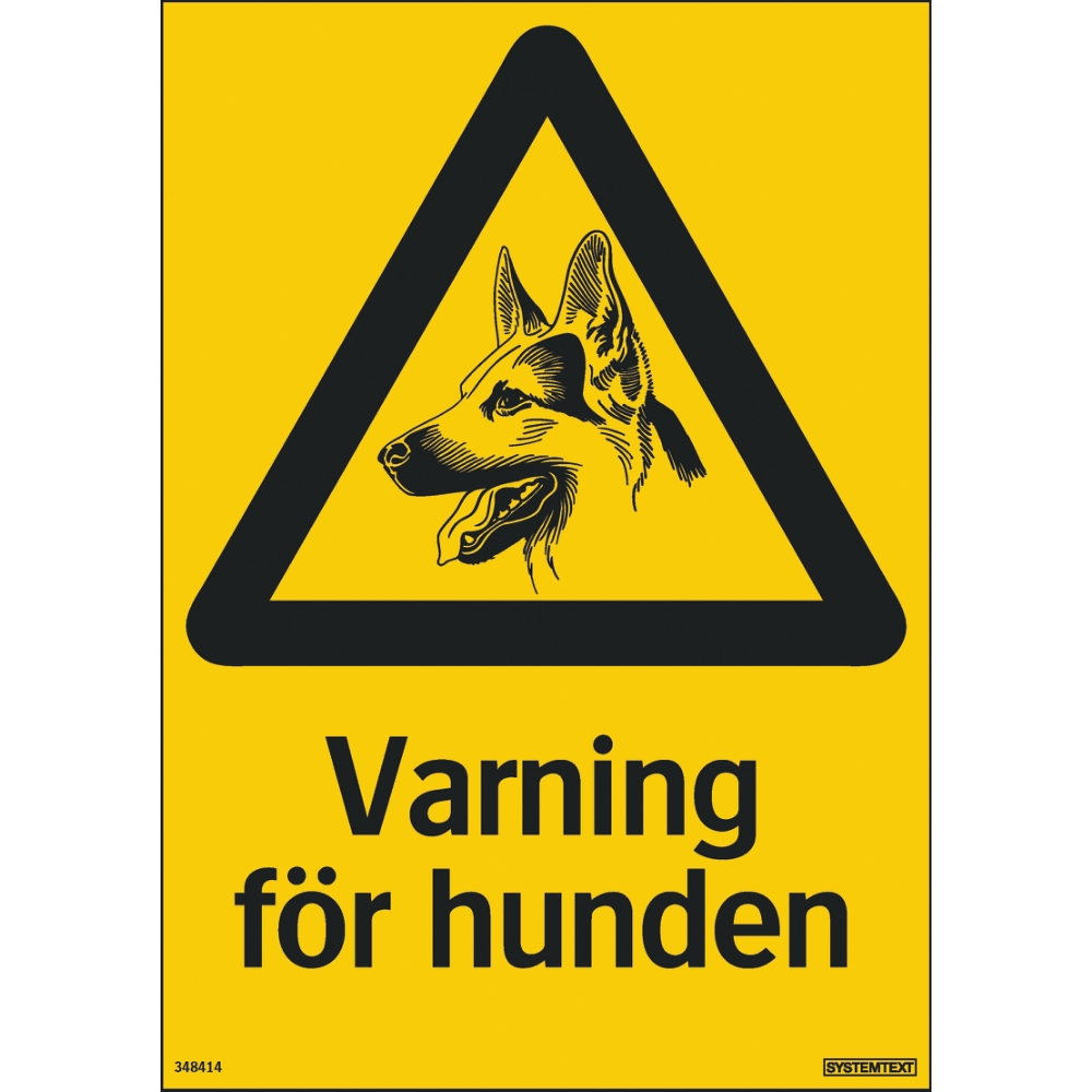 Skylt varning för hunden 210x297mm