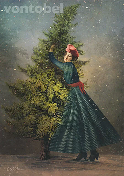 Catrin Welz-Stein : The Christmas Tree, 2021 - Kort med kuvert