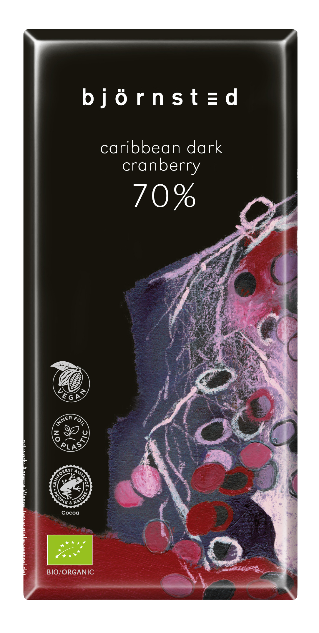 Caribbean Dark Cranberry 70% 100g x10, EKO