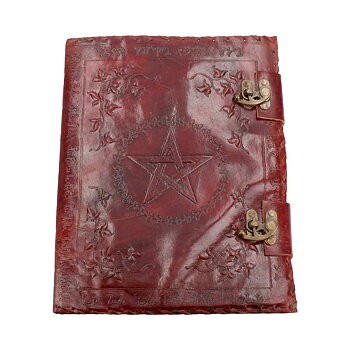 Stor Pentagram läderbok - 35cm