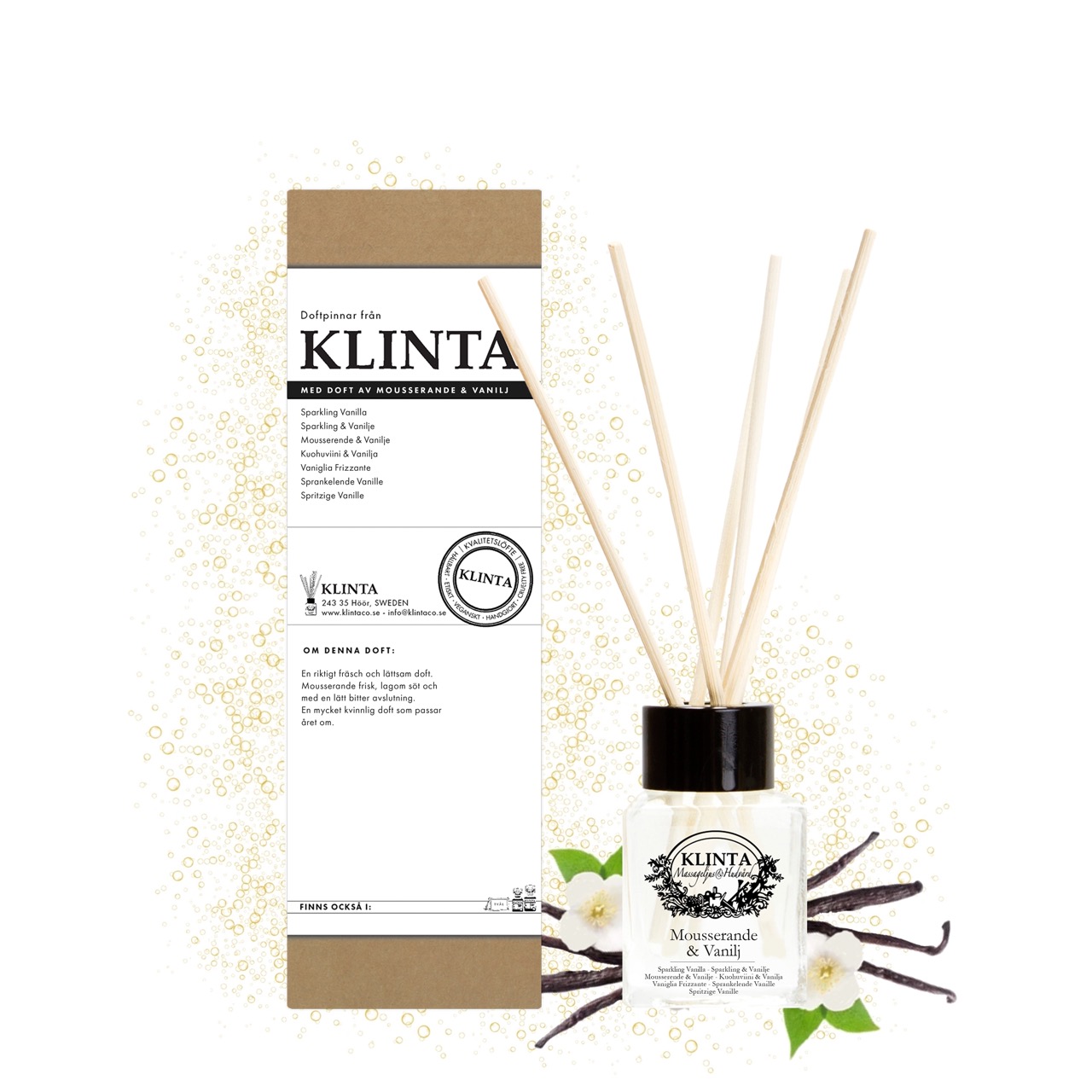 Doftpinnar Mousserande & Vanilj 50ml
