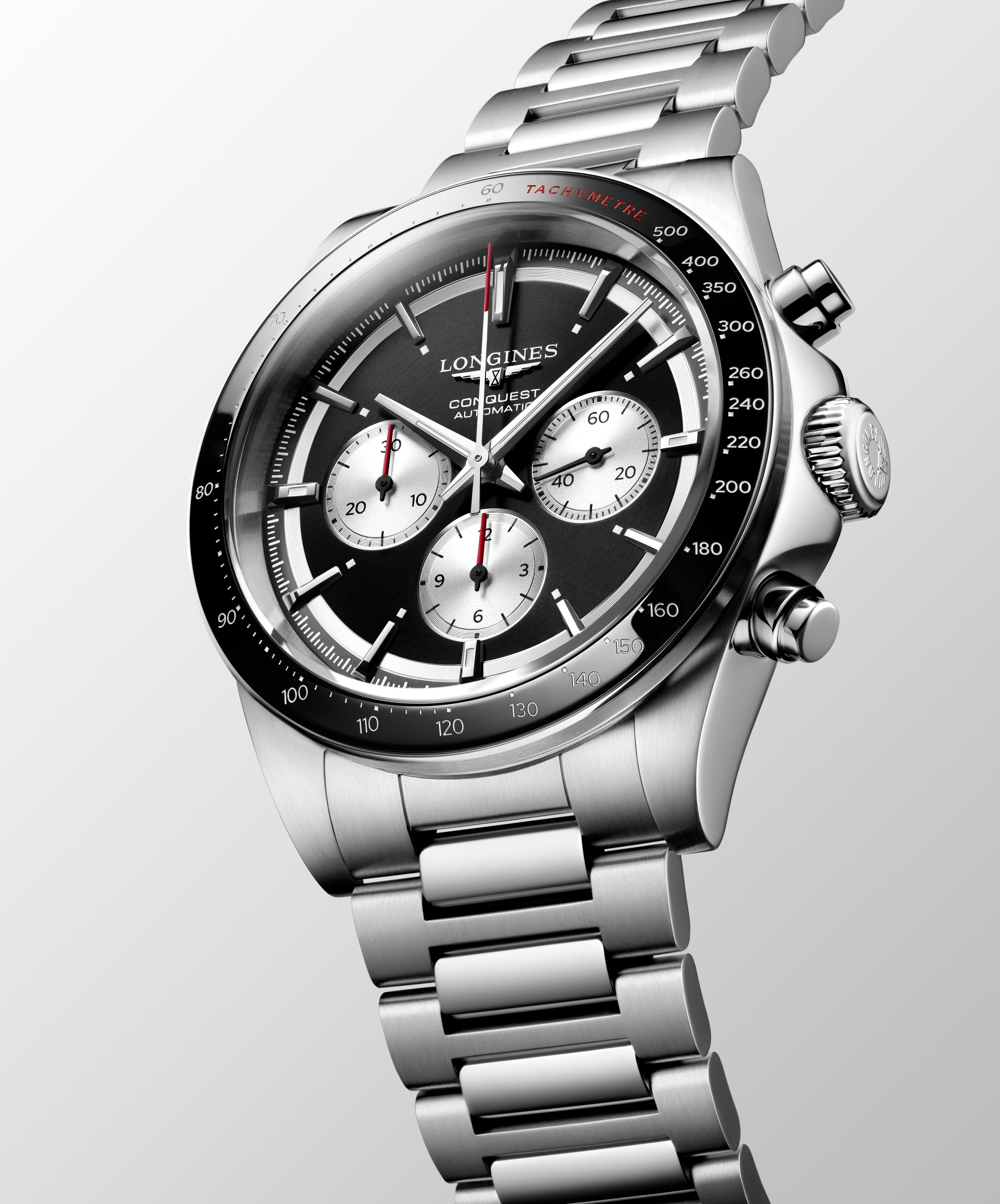L3.835.4.52.6 Longines Conquest Chronograph svart 42 
