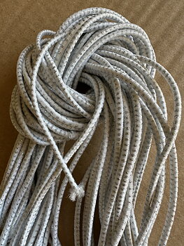 Elastiska  skosnören 60 cm, vit/ silver
