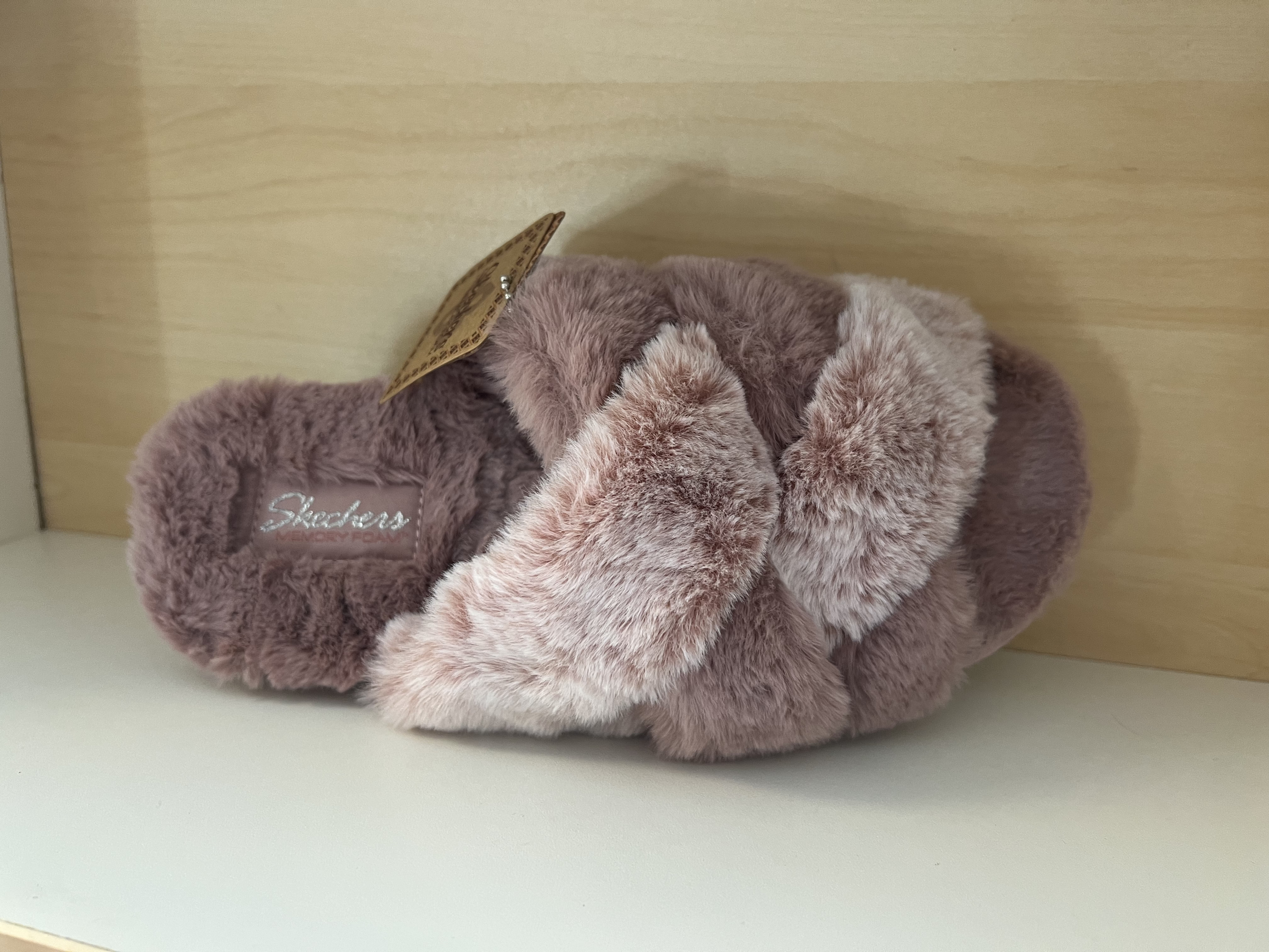 Rosa mys-toffel från Skechers "Womens Cozy Slide"  Memory Foam innersula och stötdämpande mellansula. - 2