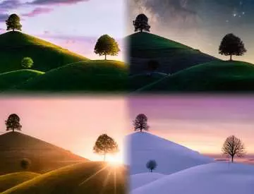 Atmospheric Trees And Mountains 2000 Bitar Ravensburger