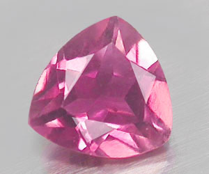 Impresionante piedra preciosa de turmalina rosa natural de talla trillante de 4 mm - 3