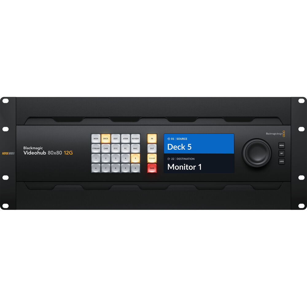Blackmagic Design Videohub 80x80 12G Zero-Latency Video Router - 2