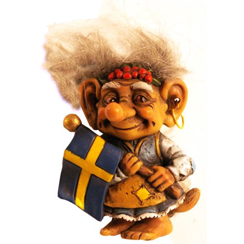 Magnet Troll mit Schwedenflagge