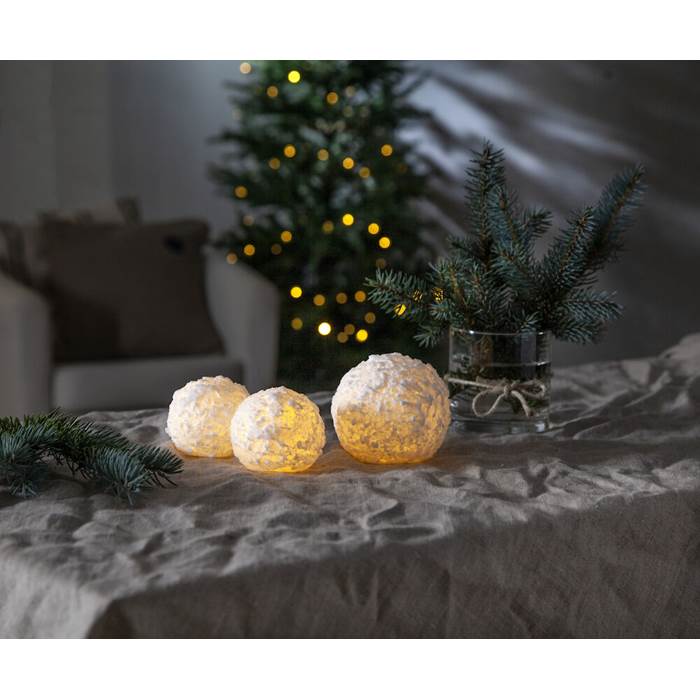 Ljus Snöboll 10 cm - 3