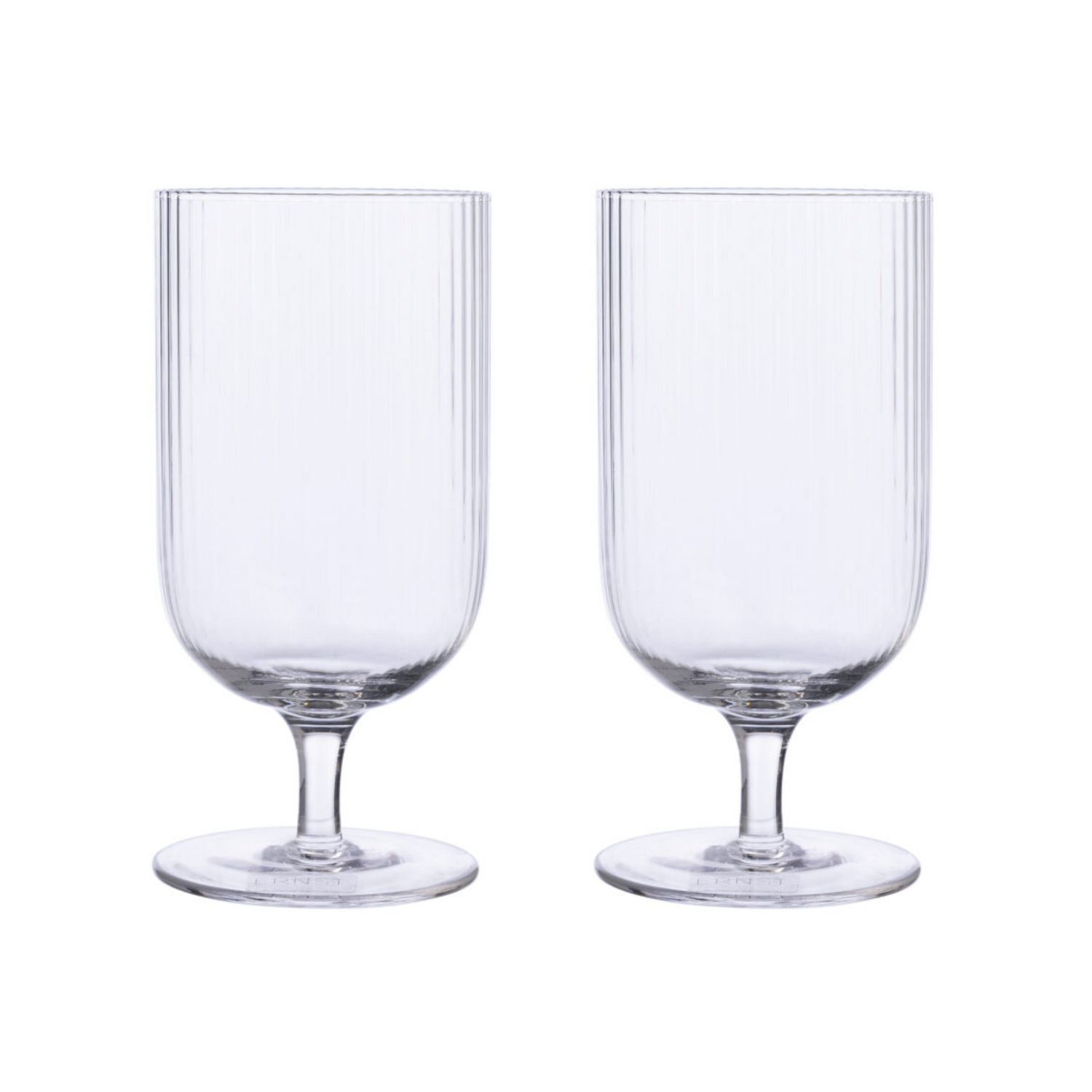 ERNST Räfflat Ölglas på Fot 2-pack