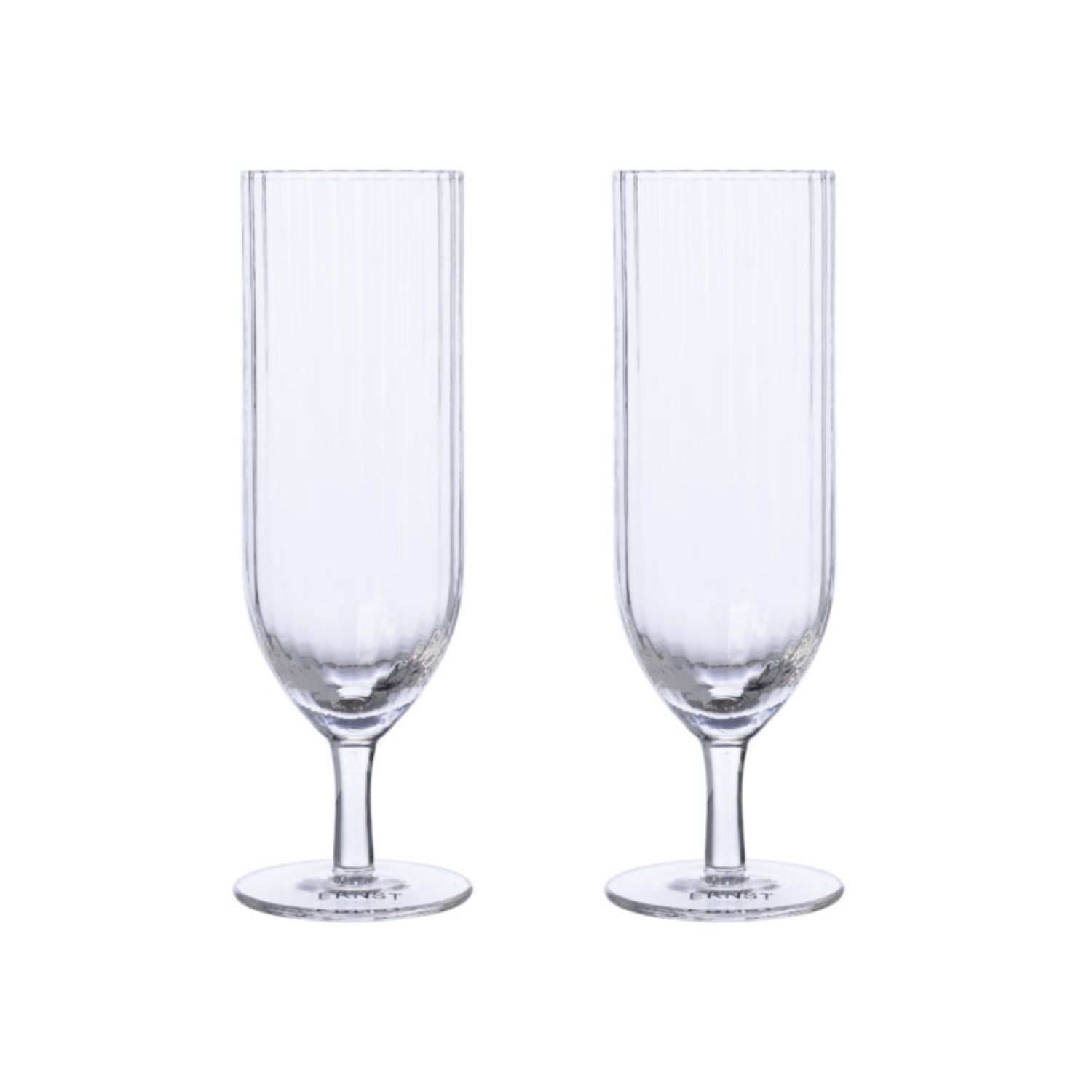 ERNST Räfflat Champagneglas på Fot 2-pack