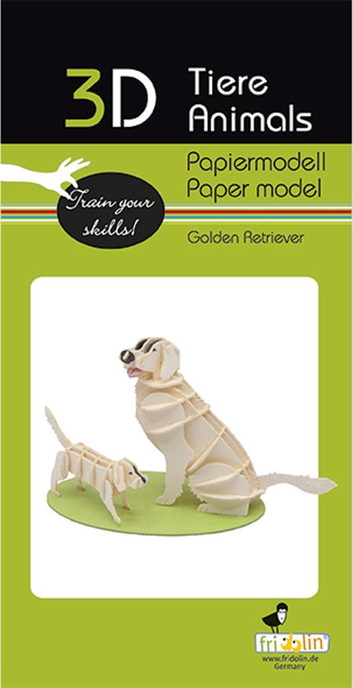 3D-pappersmodell, Golden Retriever-hundar - 2