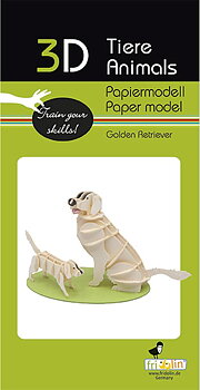 3D-pappersmodell, Golden Retriever-hundar