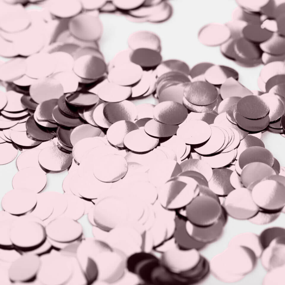 Konfetti Roséguld Metallic Runda