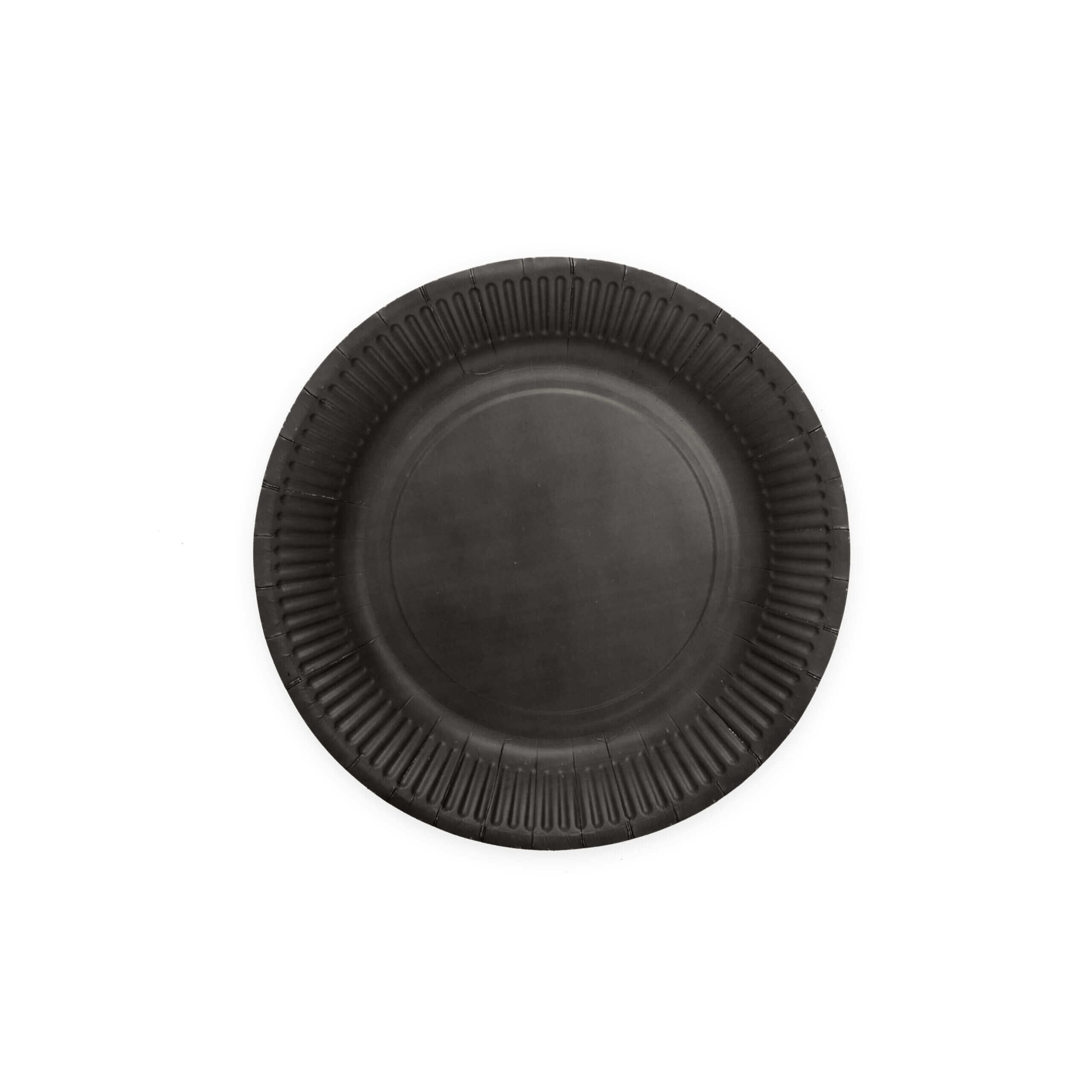 Papptallrikar Svarta 18 cm 