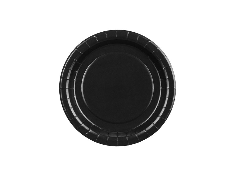 Svarta papptallrikar 18 cm 6-pack