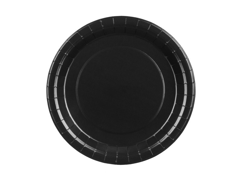Svarta papptallrikar 23 cm 6-pack