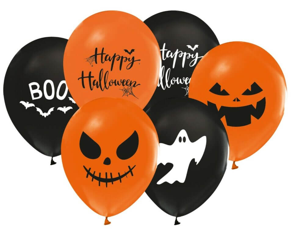 Ballongbukett Halloween motiv orange/svart