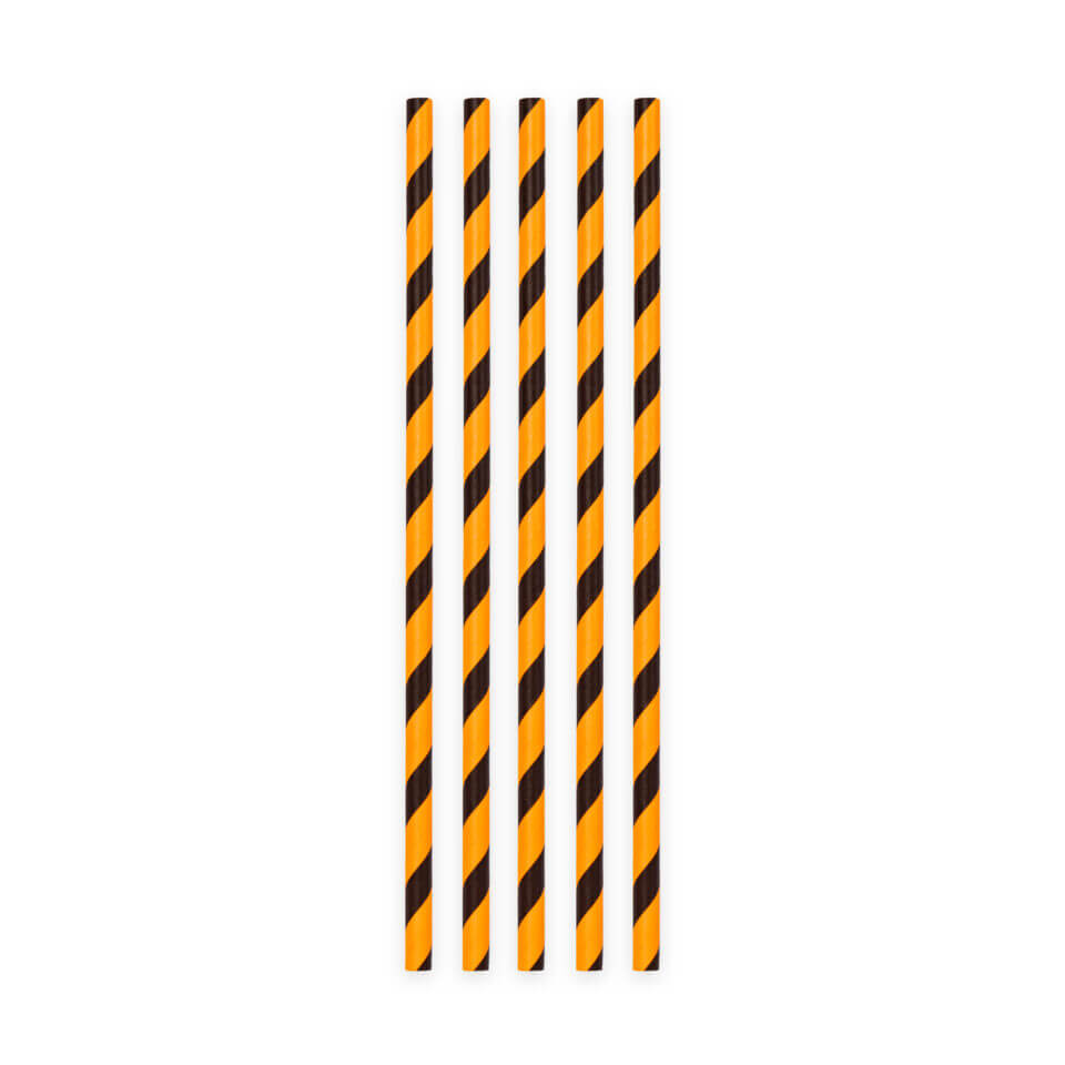 Sugrör Orange/Svarta Randiga