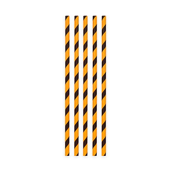 Sugrör Orange/Svarta Randiga