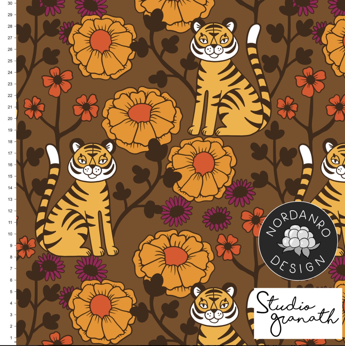 Trikåmössa ”Retro tiger”  brun st. 48 och 52 - 3
