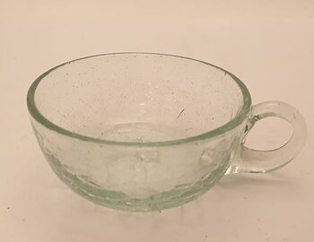 Punch cup green cracked glass