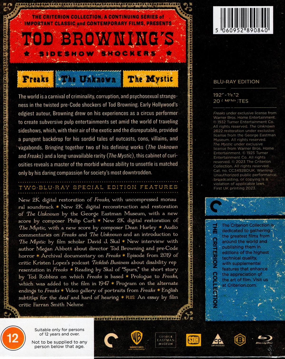 Tod Browning's Sideshow Shockers (Criterion Collection) (ej svensk text) (Blu-ray) - 2