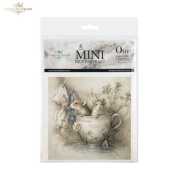Set med 6st mini rispapper (olika motiv)