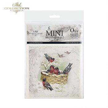 Set med 6st mini rispapper (olika motiv)