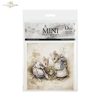Set med 6st mini rispapper (olika motiv)