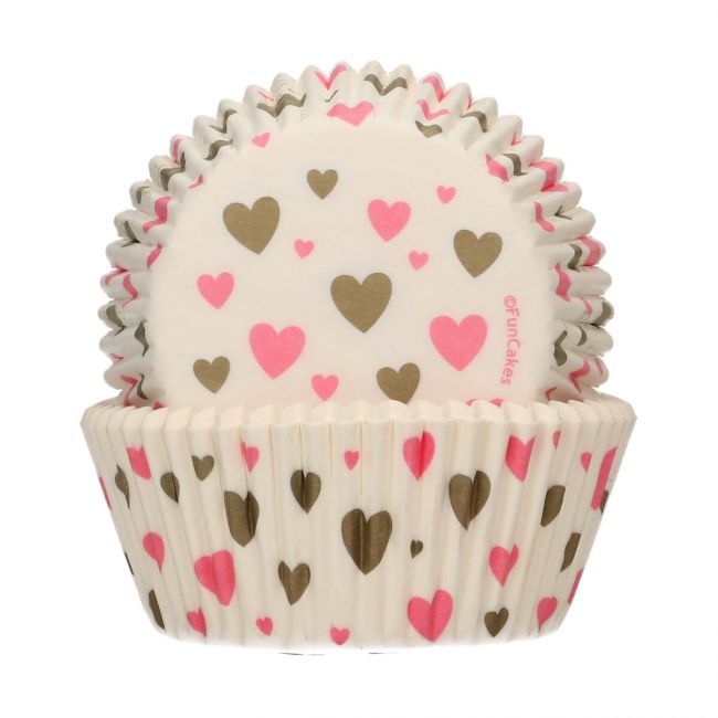 Muffinsformar Hjärtan Rosa/Guld
