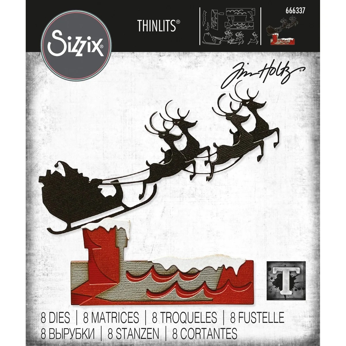 Sizzix - Dies Thinlits - Reindeer Sleigh