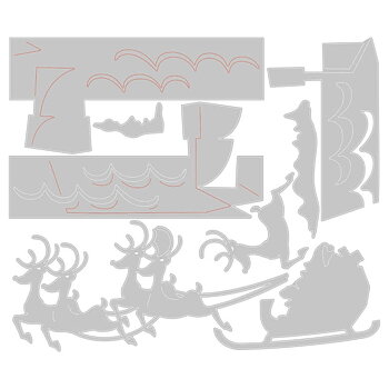 Sizzix - Dies Thinlits - Reindeer Sleigh