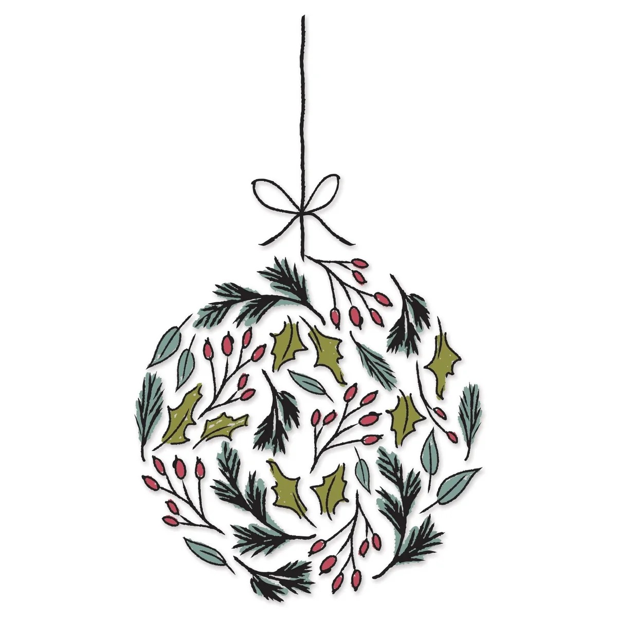Sizzix - Layered Clear Stamps Leafy Ornament