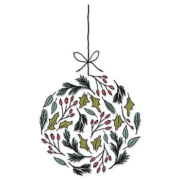 Sizzix - Layered Clear Stamps Leafy Ornament