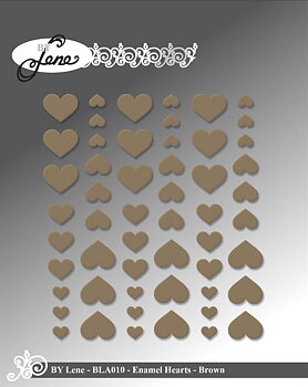 BY Lene Enamel Hearts -Brown