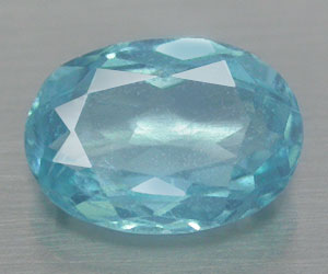Impresionante apatita azul paraiba natural de talla ovalada calibrada de 7x5 mm de 0,79 ct